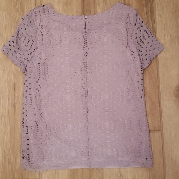 JCrew Lace Lilac Purple Dual Layer Top - Picture 5 of 6